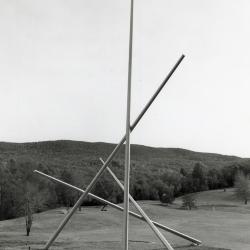 Gilbert Hawkins, <em>Four Poles and Light</em>, 1974 (installation view, October 1974)