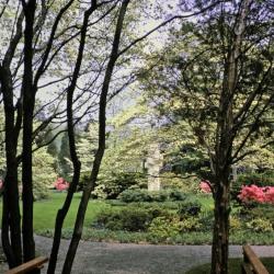 Museum Hill Garden, Storm King Art Center, August 1962<br />
Josef Pillhofer,&nbsp;<em>Man in the Quarry (Mann in Steinbruch),&nbsp;</em>1960<br />
(installation view, 1962)