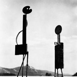 <em>Portrait of a Painter</em> (1954) and<em> Sitting Printer</em> (1954-55), Bolton Landing Dock, Lake George, NY, c. 1956