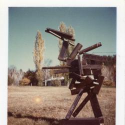 <em>Three Ovals Soar</em> (1960) in David Smith&rsquo;s workshop, Bolton Landing, NY, 1960